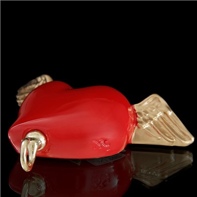 Вешалка "Сердце с крыльями" красная, 11 × 3 × 10 см